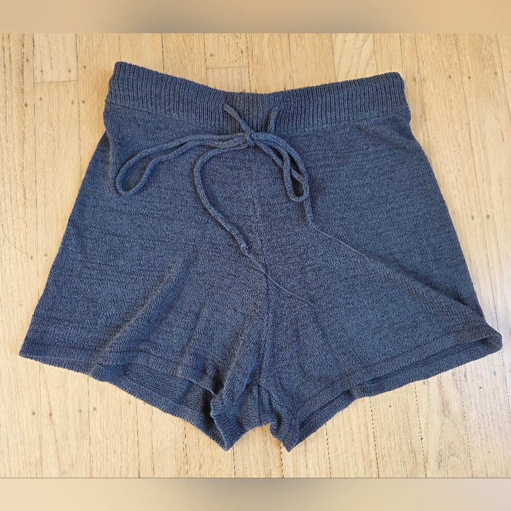 Dark Gray Acrylic Nylon Blend Elastic Drawstring Shorts Size XL